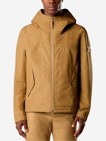 STONE ISLAND Giacca con cappuccio cotton canvas marrone 'Ghost' Cammello