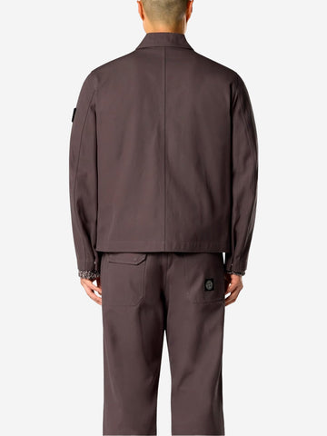 STONE ISLAND Giacca Coach antracite con antigoccia grigio