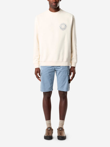 STONE ISLAND Felpa girocollo avorio oversize con stampa 'Outline Compass' avorio
