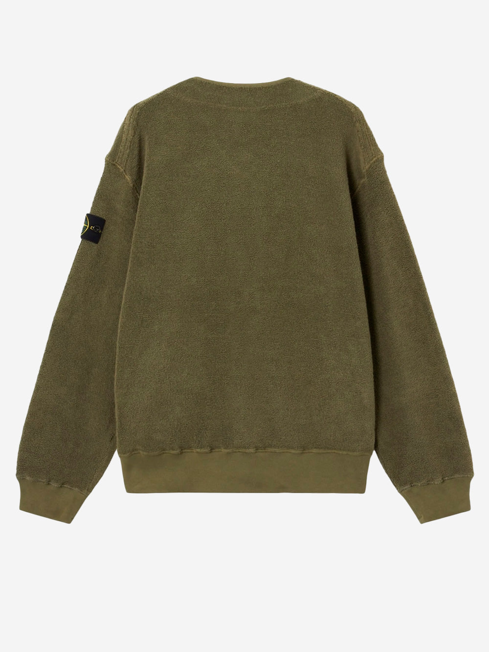 STONE ISLAND Felpa cardigan in terry di cotone e nylon verde militare Verde Urbanstaroma