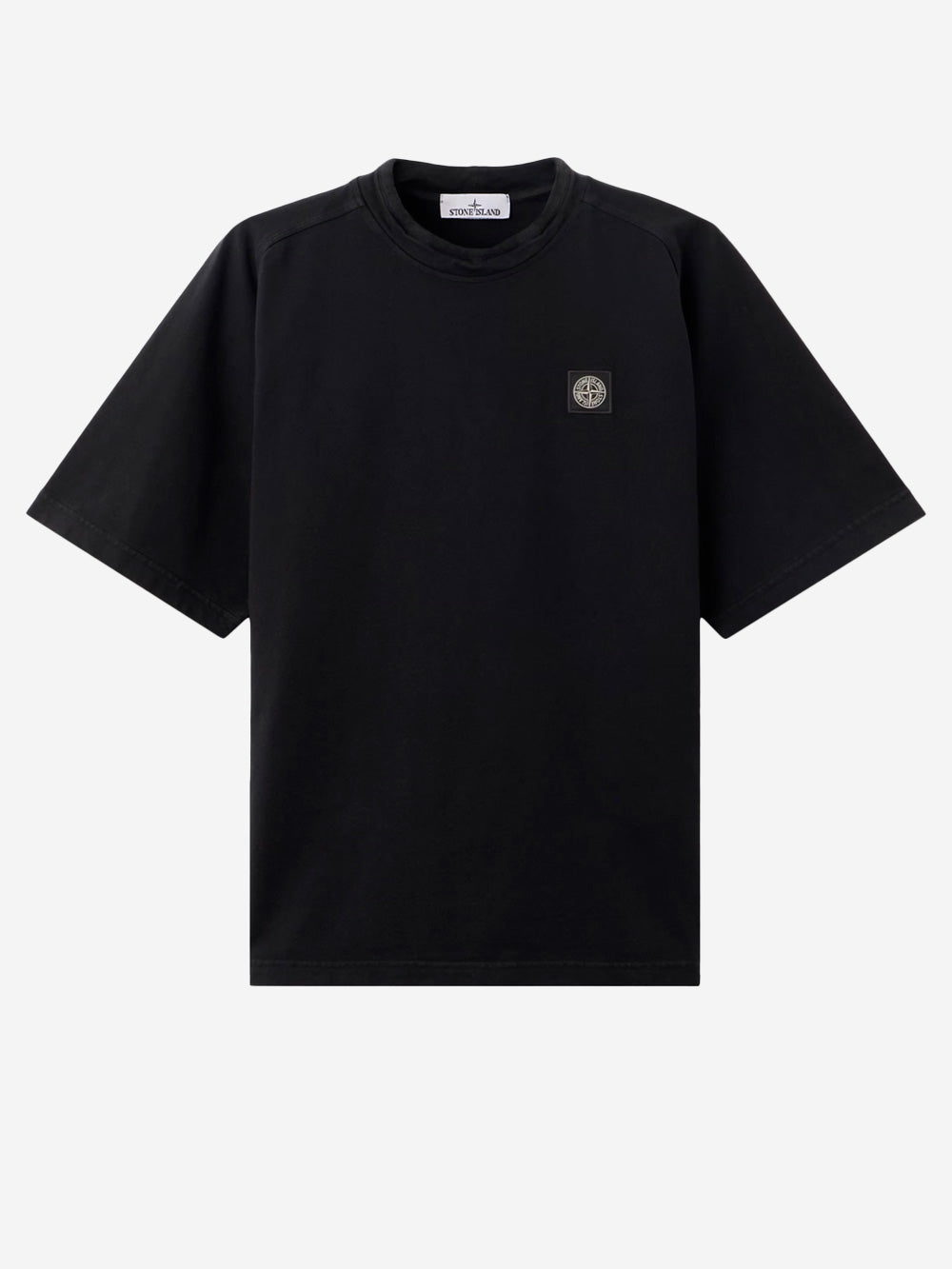 STONE ISLAND Felpa a manica corta in jersey di cotone biologico pesante nera Nero Urbanstaroma
