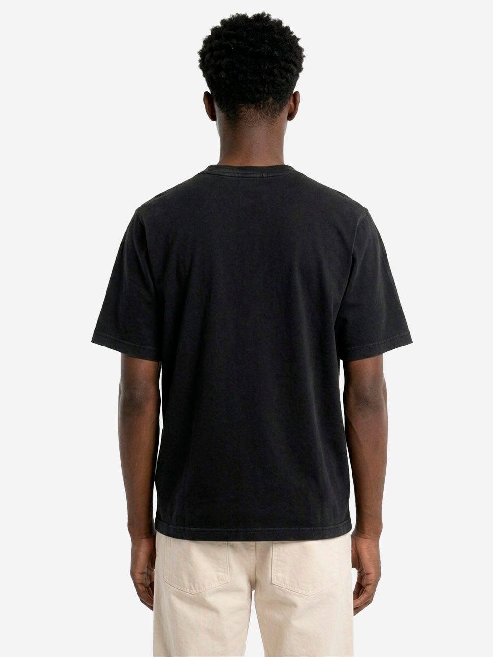 STONE ISLAND Felpa a manica corta in jersey di cotone biologico pesante nera Nero Urbanstaroma