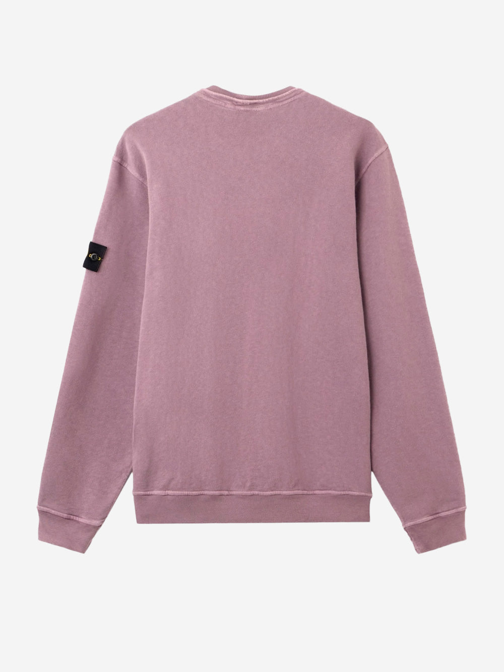 STONE ISLAND Felpa girocollo viola in cotone malfilé fleece effetto old Lavanda Urbanstaroma