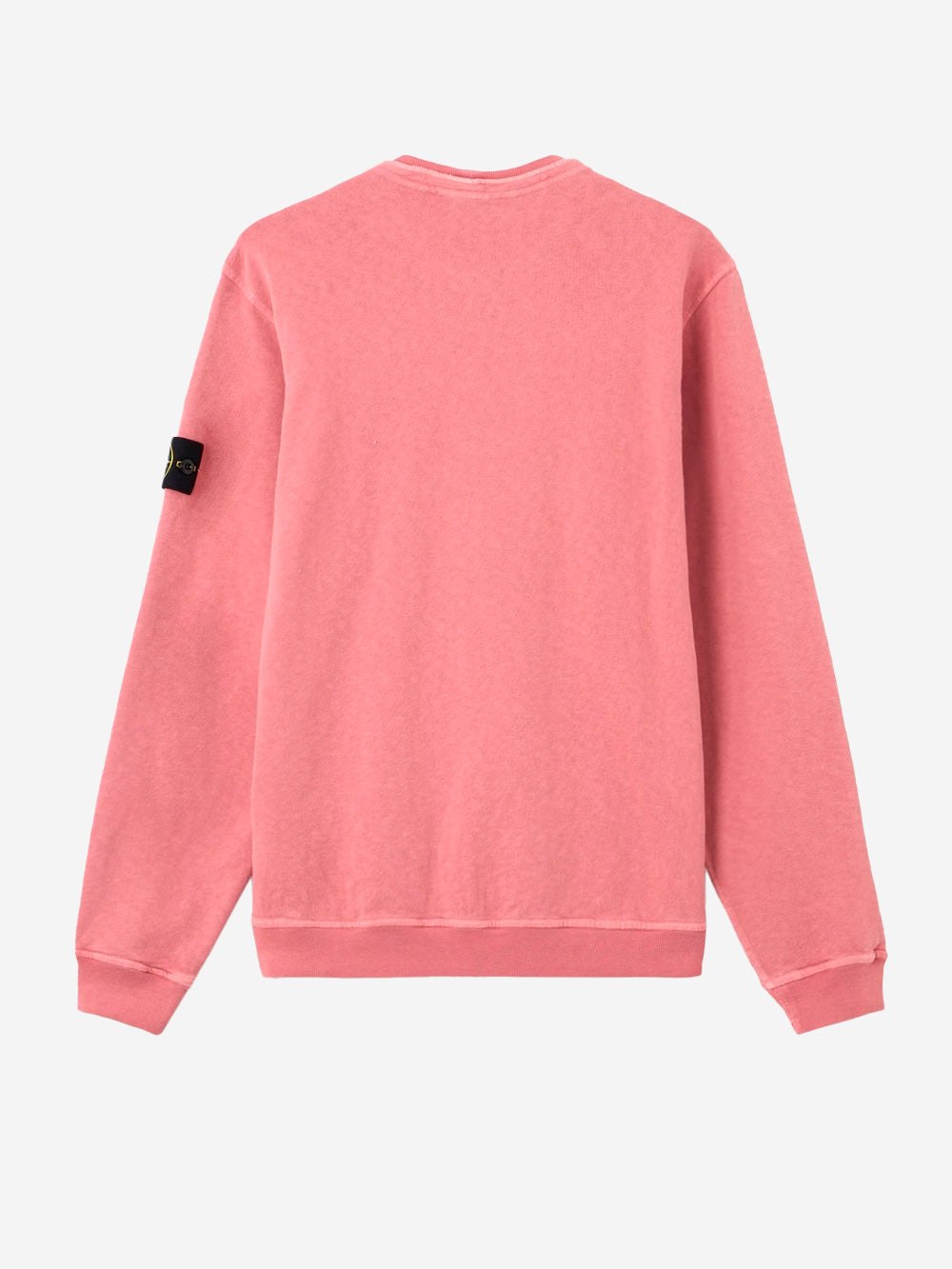 STONE ISLAND Felpa girocollo rosa in cotone malfilé fleece effetto old Rosa Urbanstaroma