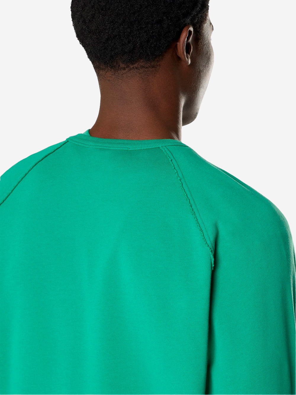 STONE ISLAND Felpa girocollo oversize verde con maniche raglan Verde Urbanstaroma