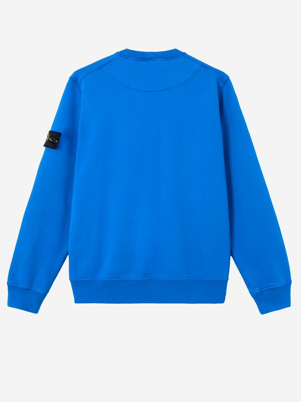 STONE ISLAND Felpa girocollo bluette in cotone fleece con maniche raglan Blu Urbanstaroma