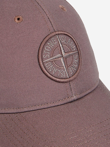 STONE ISLAND Cappellino viola chiaro con ricamo Compass in reps di cotone Rosa