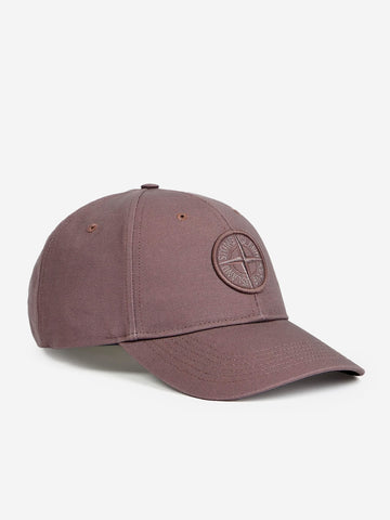 STONE ISLAND Cappellino viola chiaro con ricamo Compass in reps di cotone Rosa