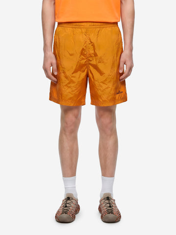 STONE ISLAND Pantaloncini da bagno arancioni in nylon effetto camouflage sbiadito idroreattivo arancione