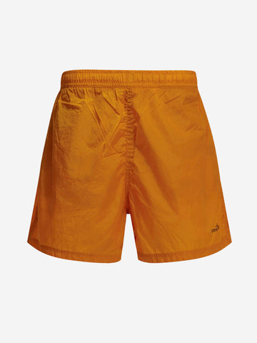 STONE ISLAND Pantaloncini da bagno arancioni in nylon effetto camouflage sbiadito idroreattivo arancione