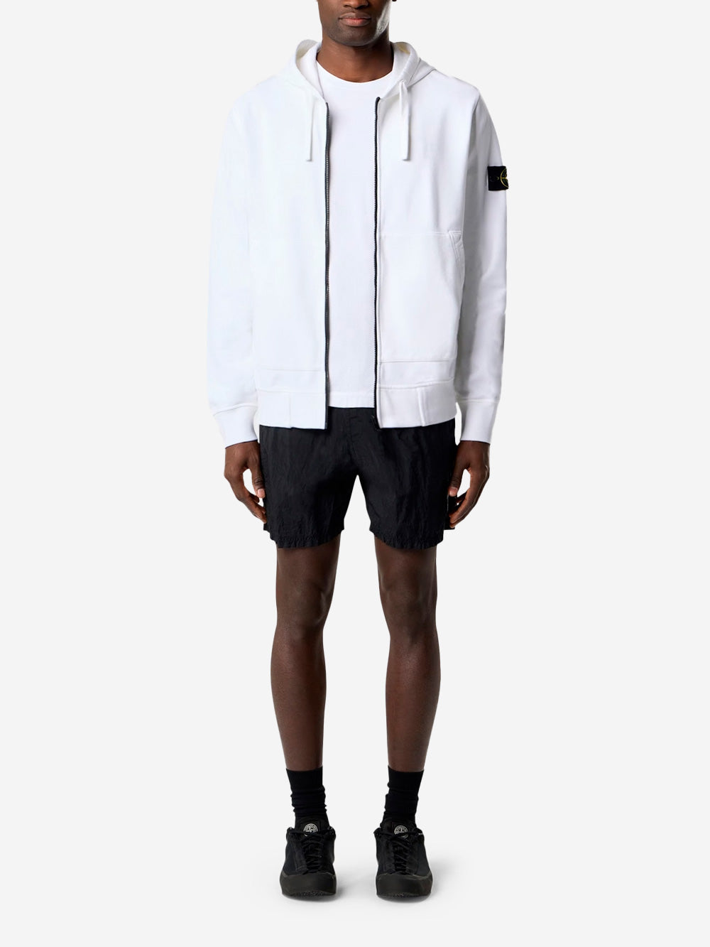 STONE ISLAND Pantaloncini neri da bagno media lunghezza con tasche Nero Urbanstaroma