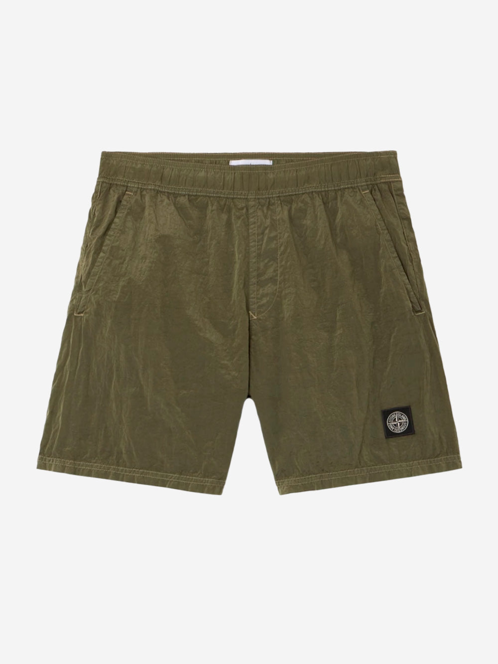 STONE ISLAND Pantaloncini da bagno verde militare media lunghezza con tasche Verde Urbanstaroma