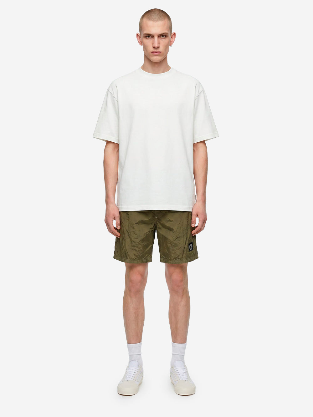 STONE ISLAND Pantaloncini da bagno verde militare media lunghezza con tasche Verde Urbanstaroma