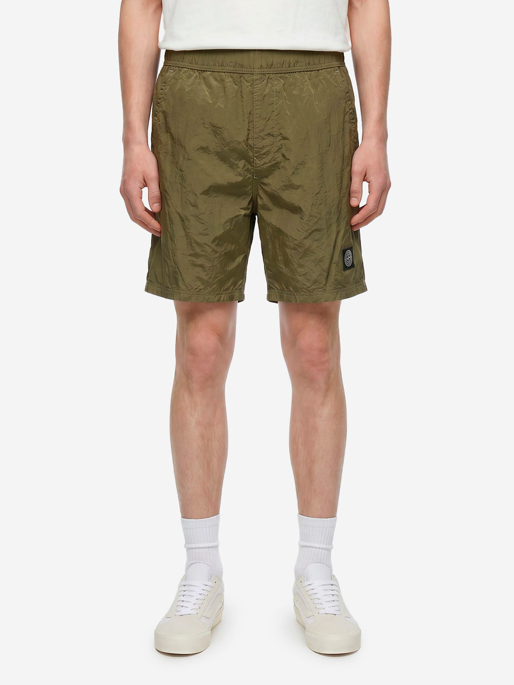 STONE ISLAND Pantaloncini da bagno verde militare media lunghezza con tasche Verde Urbanstaroma