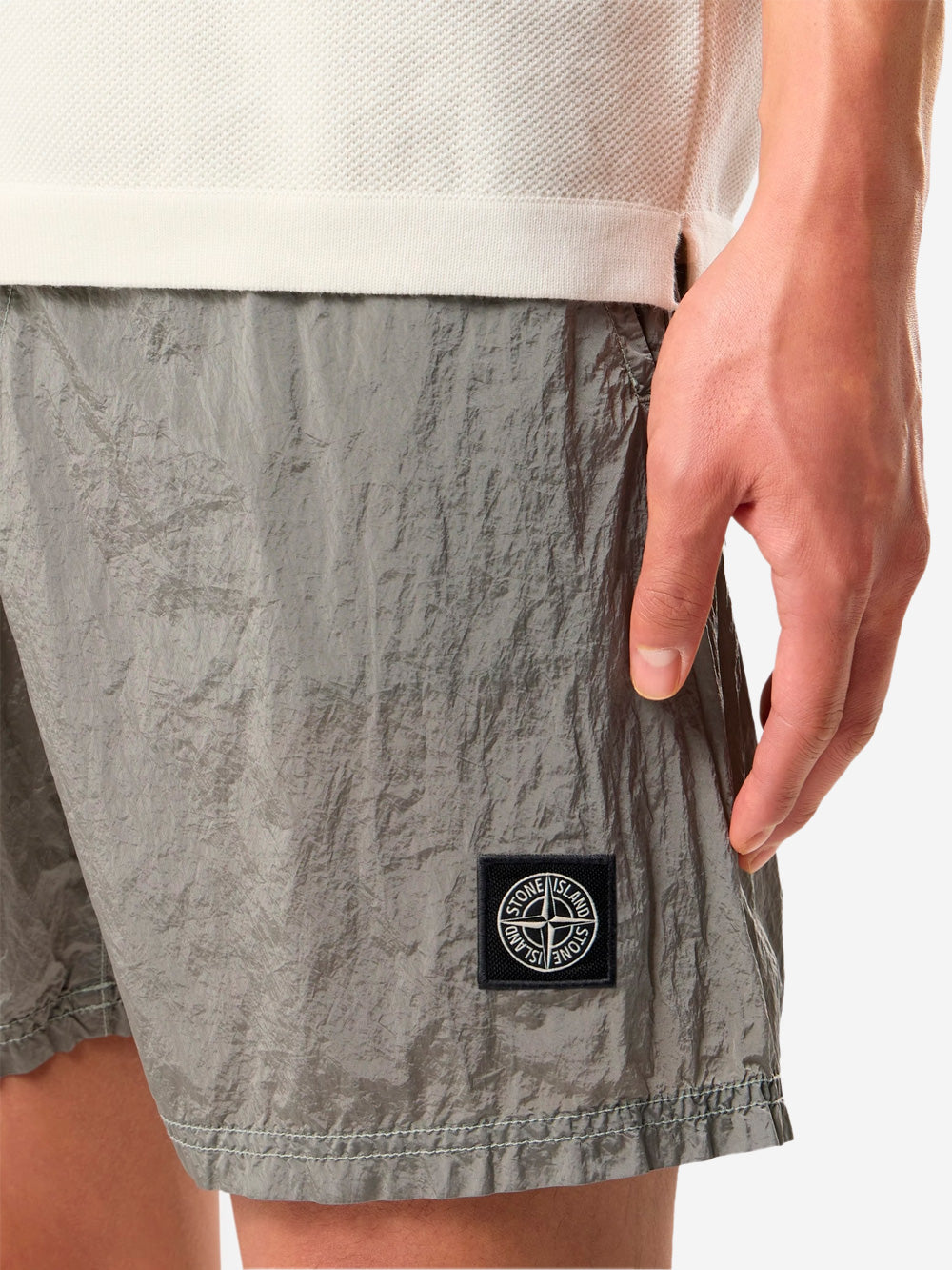 STONE ISLAND Pantaloncini da bagno grigi media lunghezza con tasche Grigio Urbanstaroma