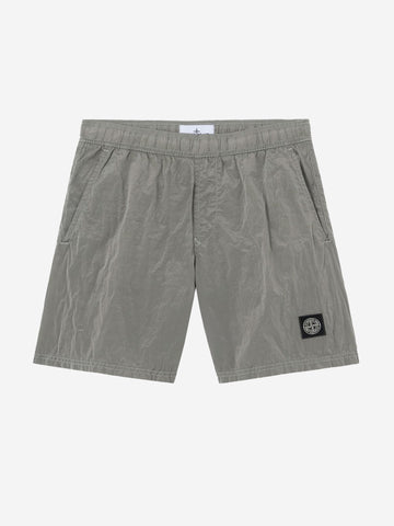 STONE ISLAND Pantaloncini da bagno grigi media lunghezza con tasche Grigio