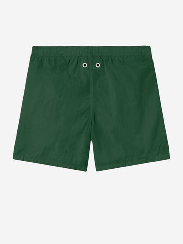 STONE ISLAND Pantaloncini verdi a gamba larga 'Marina' in nylon con patch riflettente Verde