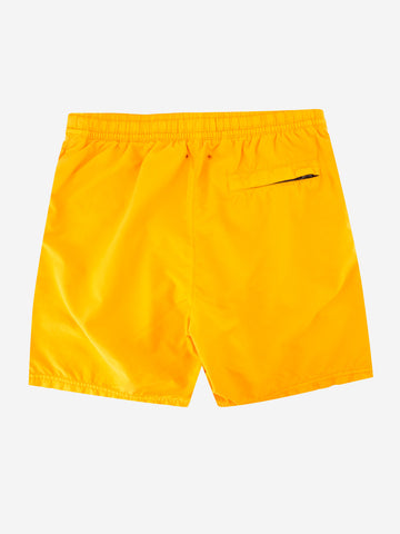 STONE ISLAND Shorts da bagno gialli in nylon garzato con tasche e patch arancione