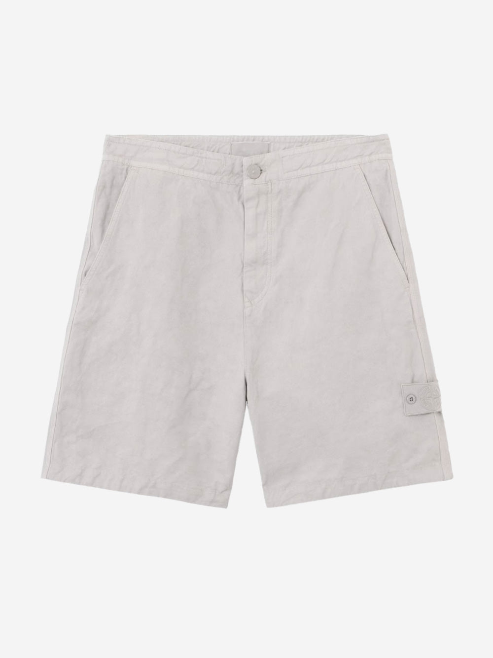 STONE ISLAND Bermuda comfort in misto lino grigi 'Ghost' Grigio Urbanstaroma