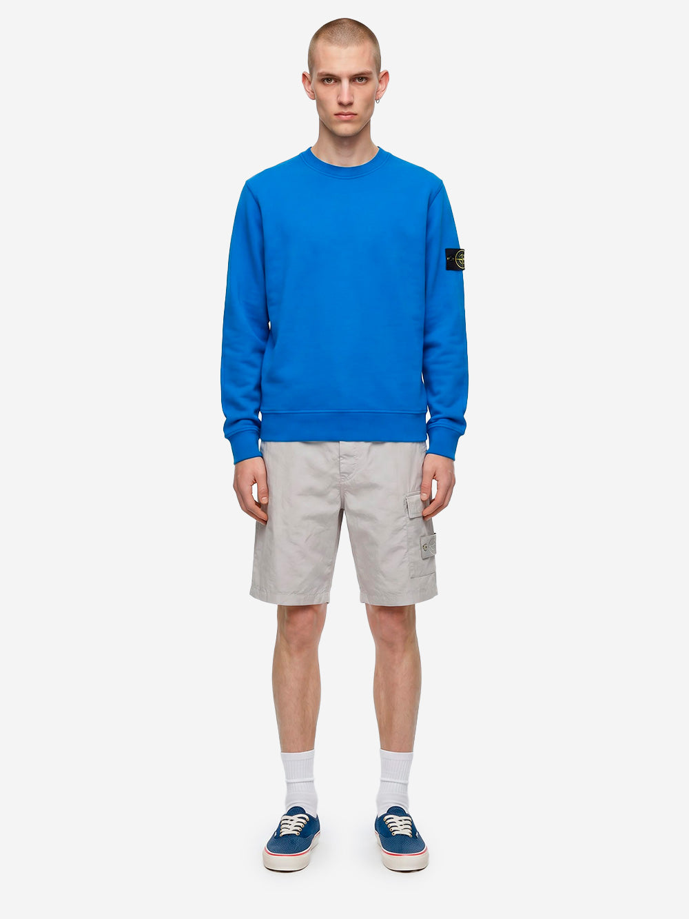 STONE ISLAND Bermuda comfort in misto lino grigi 'Ghost' Grigio Urbanstaroma