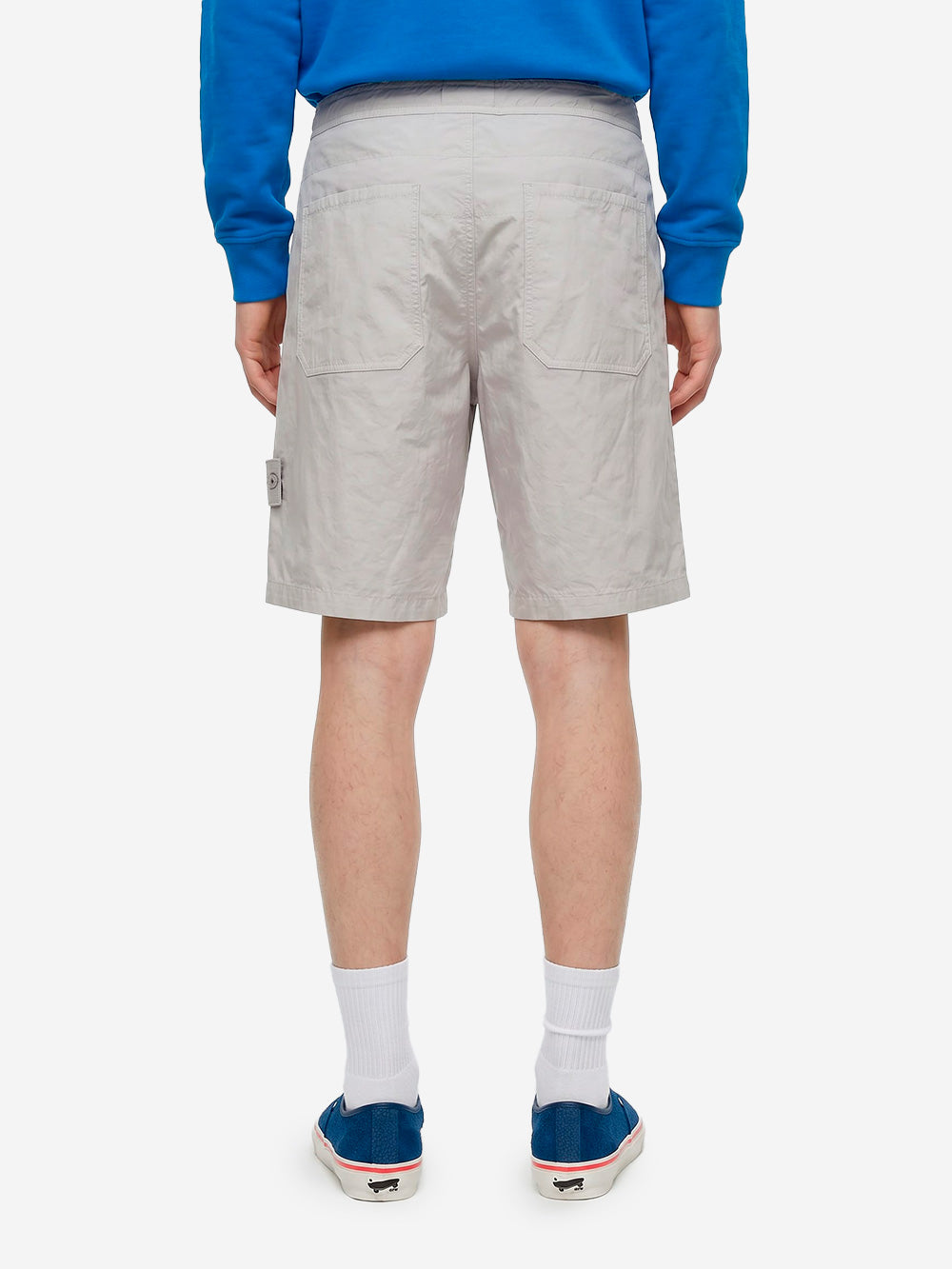 STONE ISLAND Bermuda comfort in misto lino grigi 'Ghost' Grigio Urbanstaroma