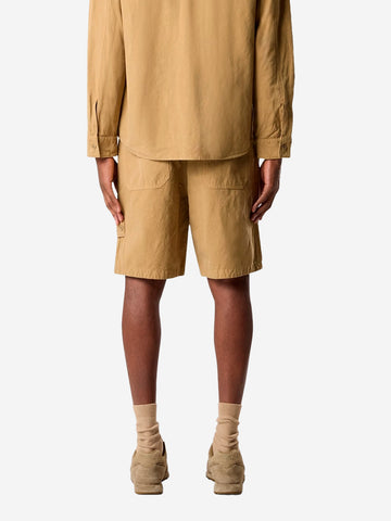 STONE ISLAND Bermuda comfort in misto lino marrone 'Ghost' Cammello