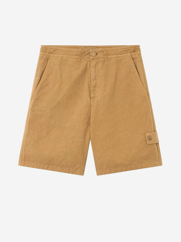STONE ISLAND Bermuda comfort in misto lino marrone 'Ghost' Cammello