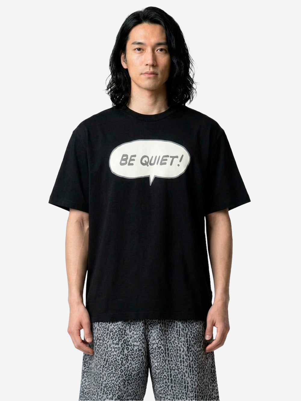 UNDERCOVER T-shirt nera con grafica 'Be quiet' Nero Urbanstaroma