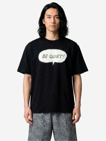 UNDERCOVER T-shirt nera con grafica 'Be quiet' Nero