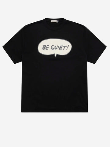 UNDERCOVER T-shirt nera con grafica 'Be quiet' Nero