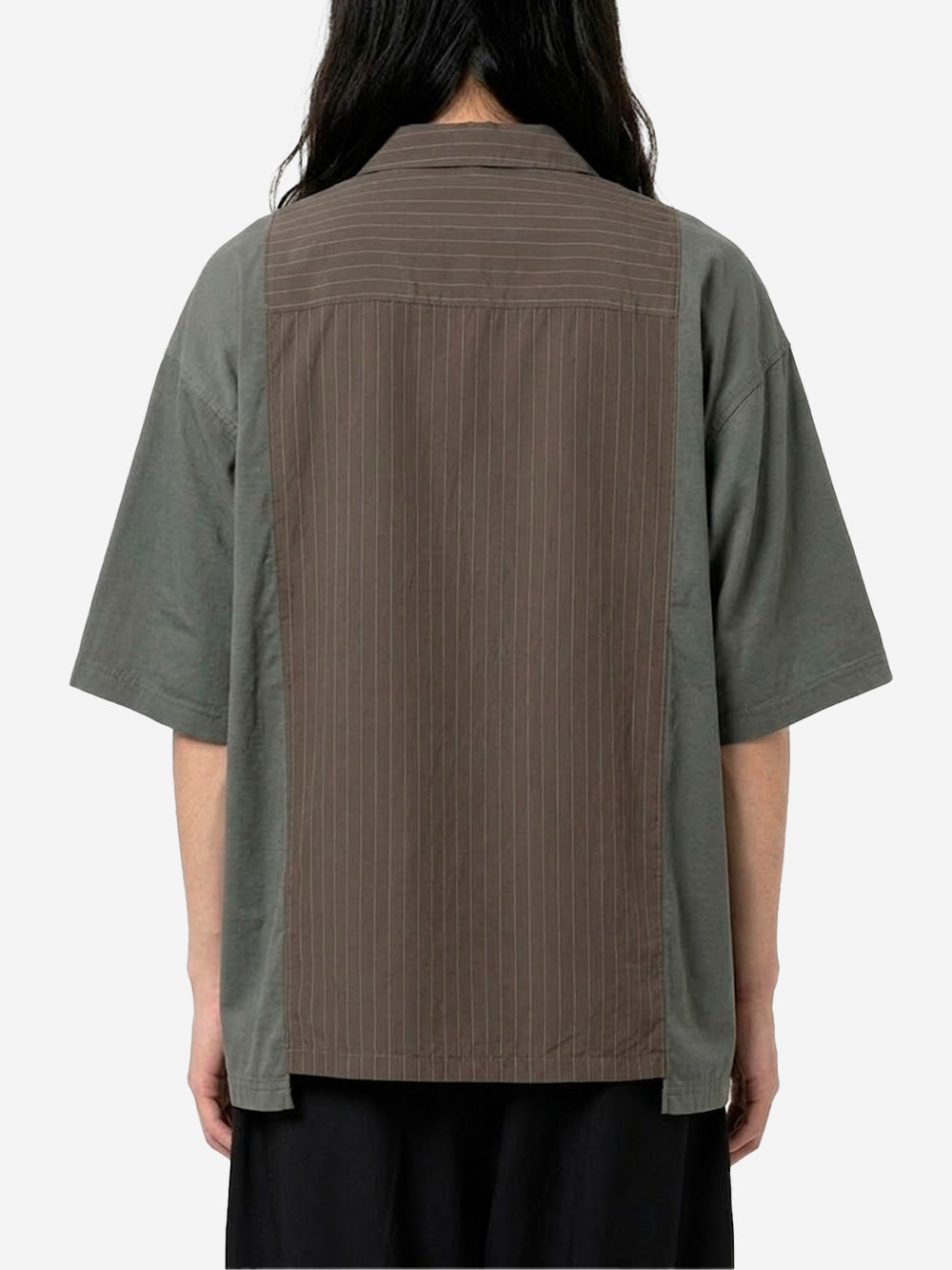 UNDERCOVER Camicia a manica corta in cupro con taschino e grafica Marrone Urbanstaroma