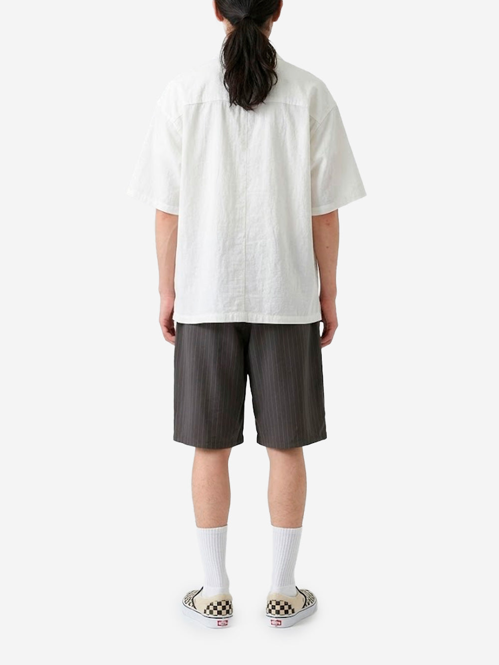 UNDERCOVER Camicia a manica corta bianca con collo aperto in misto lino e ramia Bianco Urbanstaroma