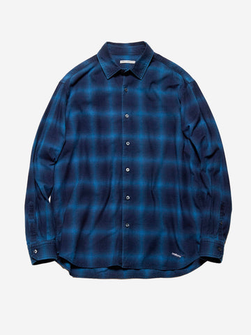 UNIFORM EXPERIMENT Camicia con motivo a quadri blu e nera relaxed fit Blu