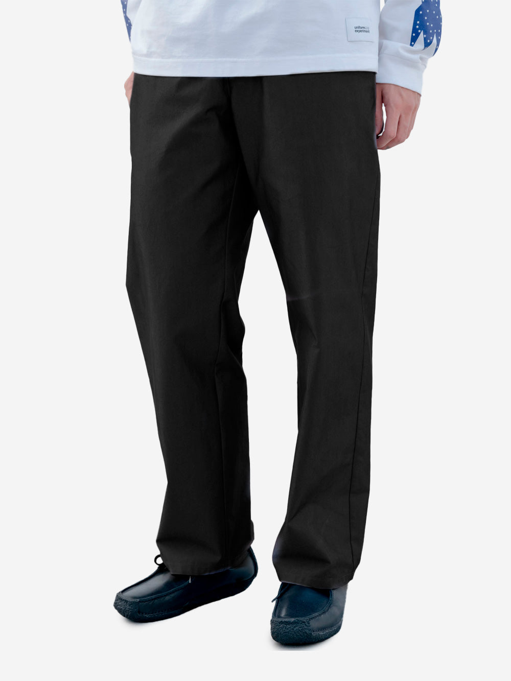 UNIFORM EXPERIMENT Pantaloni utility Chambray neri Nero Urbanstaroma