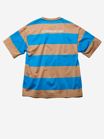 UNIFORM EXPERIMENT T-shirt a righe in cotone mercerizzato beige e blu Beige blu