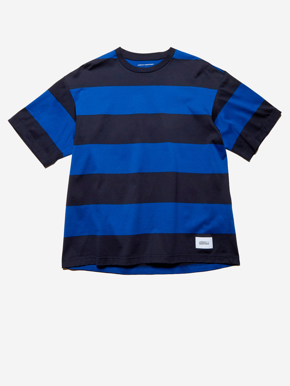 UNIFORM EXPERIMENT T-shirt a righe in cotone mercerizzato blu e nera Blu nera Urbanstaroma