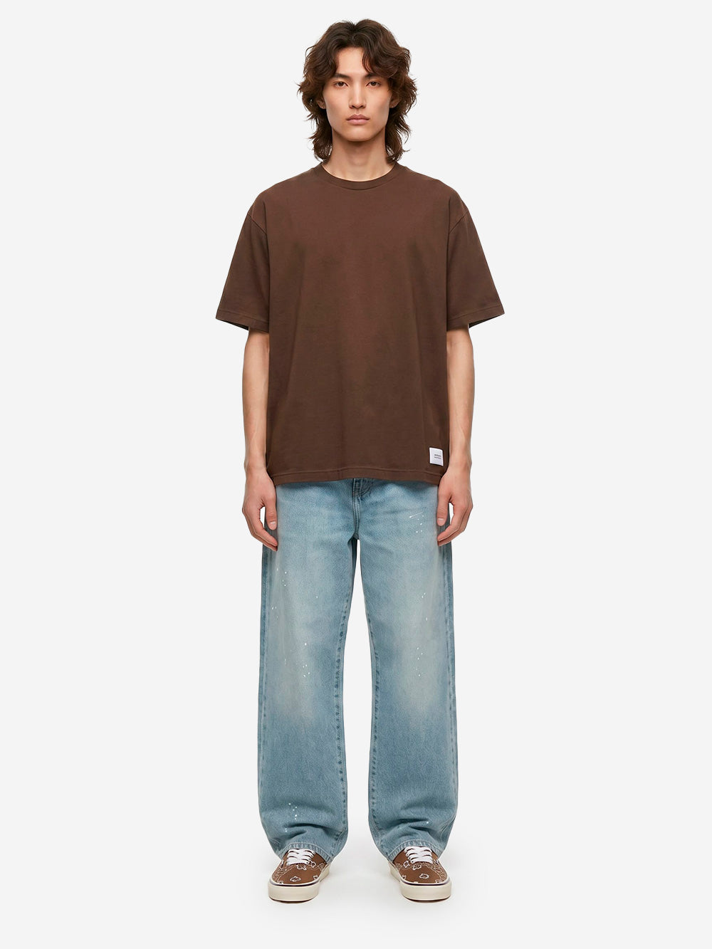 UNIFORM EXPERIMENT T-shirt marrone loose in cotone mercerizzato Marrone Urbanstaroma