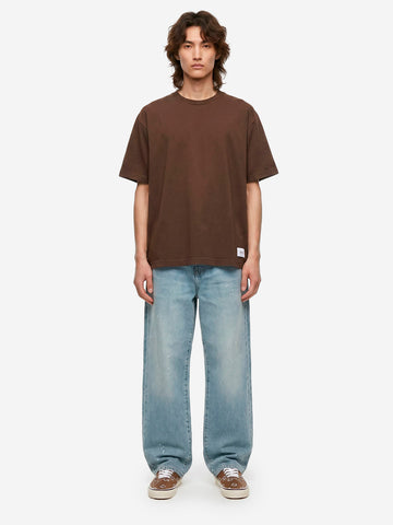 UNIFORM EXPERIMENT T-shirt marrone loose in cotone mercerizzato Marrone