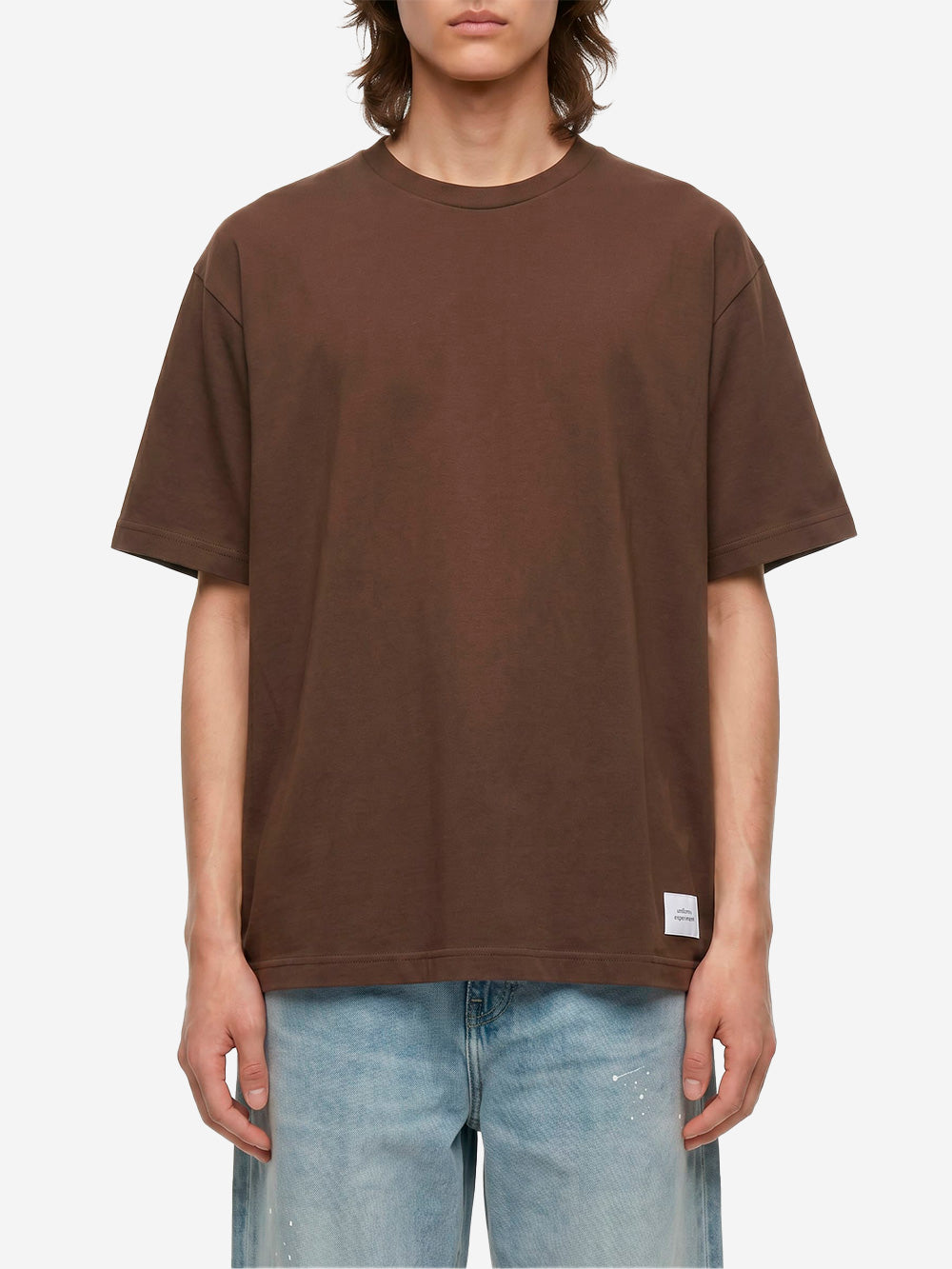 UNIFORM EXPERIMENT T-shirt marrone loose in cotone mercerizzato Marrone Urbanstaroma