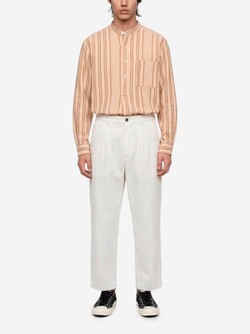 UNIVERSAL WORKS Pantaloni Duke ecru in cotone fiammato Panna