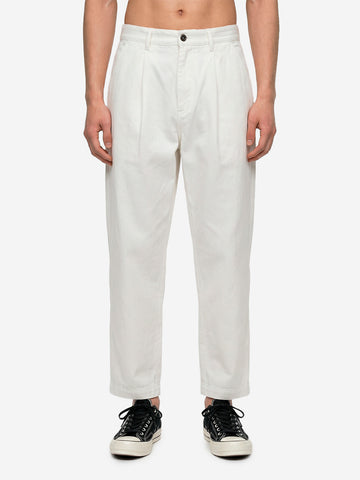 UNIVERSAL WORKS Pantaloni Duke ecru in cotone fiammato Panna