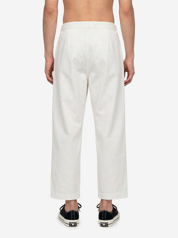 UNIVERSAL WORKS Pantaloni Duke ecru in cotone fiammato Panna