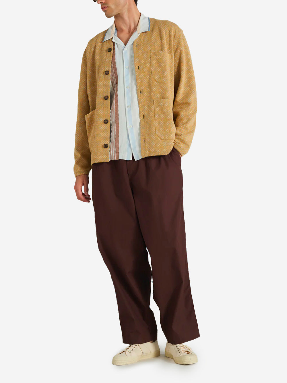 UNIVERSAL WORKS 'Dutch' Pant in Popeline Peach Marrone Marrone Urbanstaroma