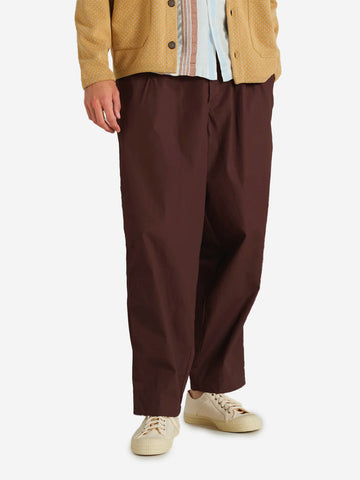 UNIVERSAL WORKS 'Dutch' Pant in Popeline Peach Marrone Marrone