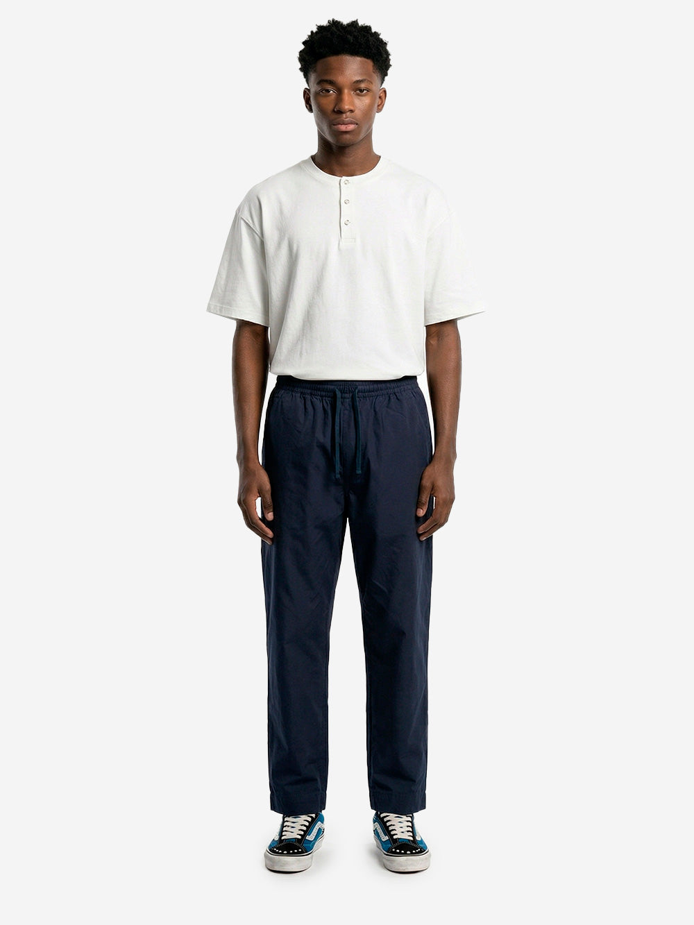 UNIVERSAL WORKS Pantaloni blu 'Judo' in cotone spazzolato Blu Urbanstaroma