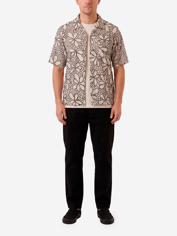 UNIVERSAL WORKS Pantaloni neri con piega frontale e coulisse Nero