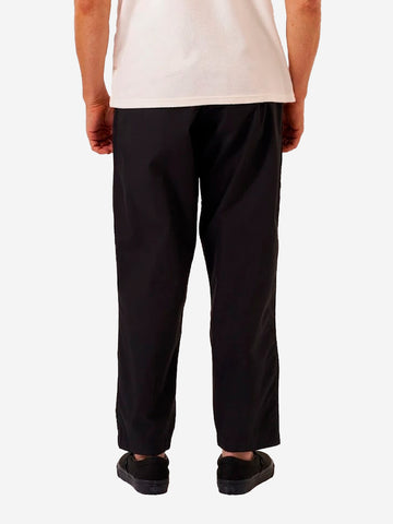 UNIVERSAL WORKS Pantaloni neri con piega frontale e coulisse Nero