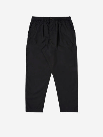 UNIVERSAL WORKS Pantaloni neri con piega frontale e coulisse Nero