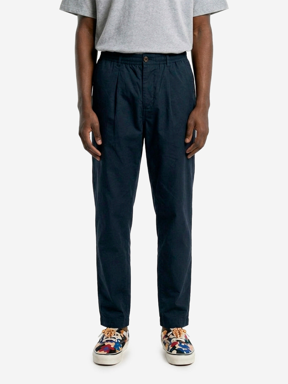 UNIVERSAL WORKS Pantaloni blu con piega frontale e coulisse Blu Urbanstaroma