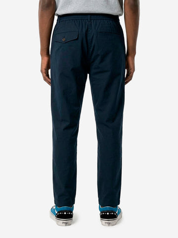 UNIVERSAL WORKS Pantaloni blu con piega frontale e coulisse Blu
